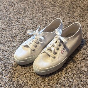 Superga White Canvas Sneakers Low-Top Casual